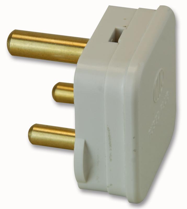Fused Round Pin Mains Plug, White — StampyTools
