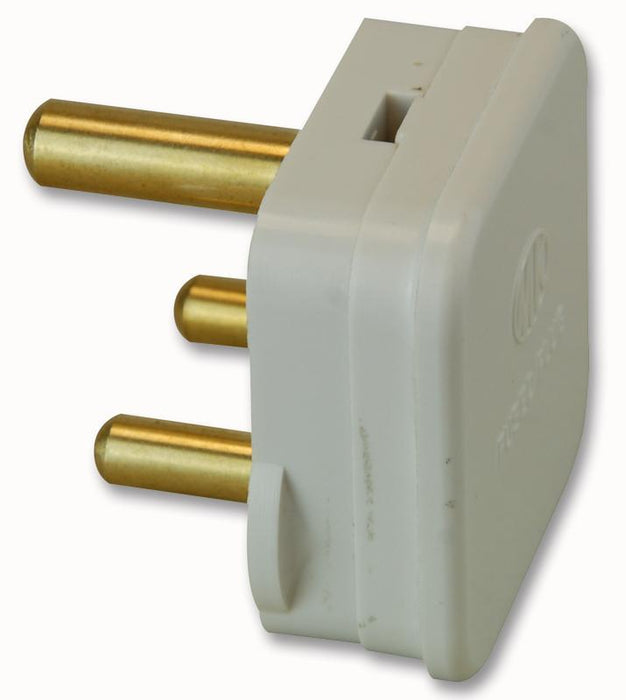 Fused Round Pin Mains Plug, White