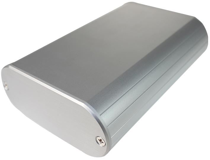85 Series Silver Round Aluminium Enclosure - 140x95x40mm
