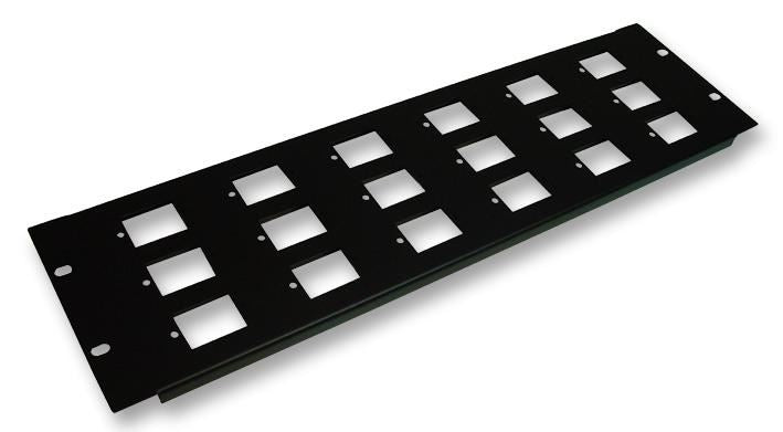 19" Rack Panel Punched for 18 IEC - 3U