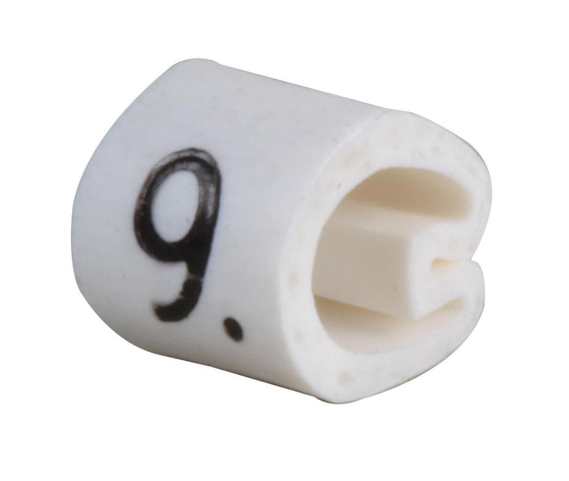 Z Type Cable Marker, 9, Straight Cut, White, 3.4-5.7mm, Box of 1000