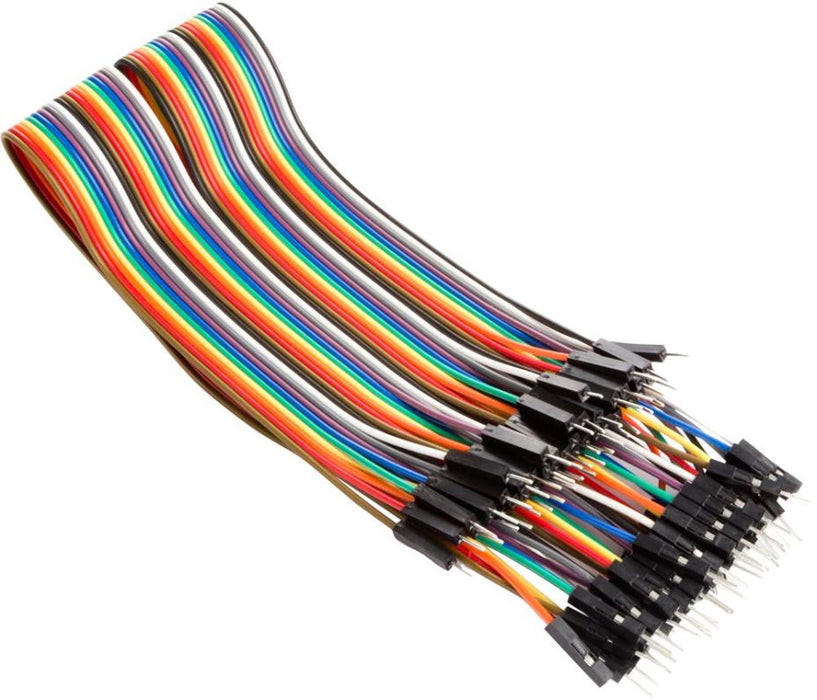 40 Way Flat Cable Male to Male Jumper Wires, 300mm