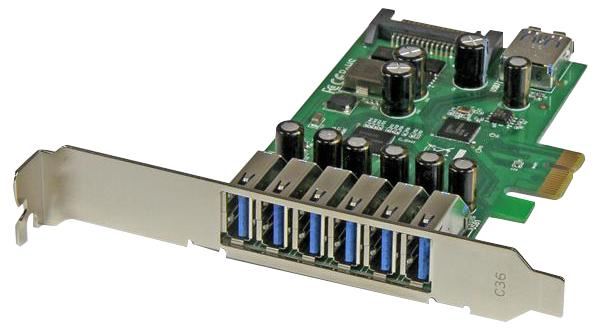 7-Port PCI-Ex USB 3.0 Card - Standard and Low-Profile Design