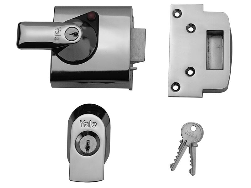 BS1 Nightlatch British Standard Lock 60mm Backset Chrome Finish Visi