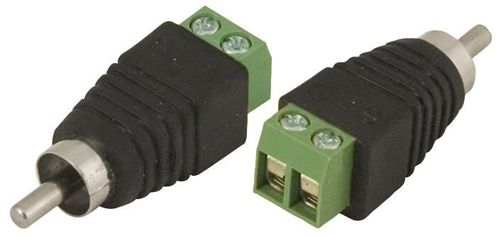 Phono Plug to 2x Screw Terminal Connector