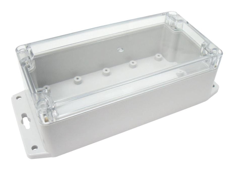 IP65 Polycarbonate Enclosure with Flanges, Clear Lid