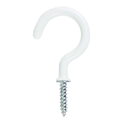 Round Cup Hook - White