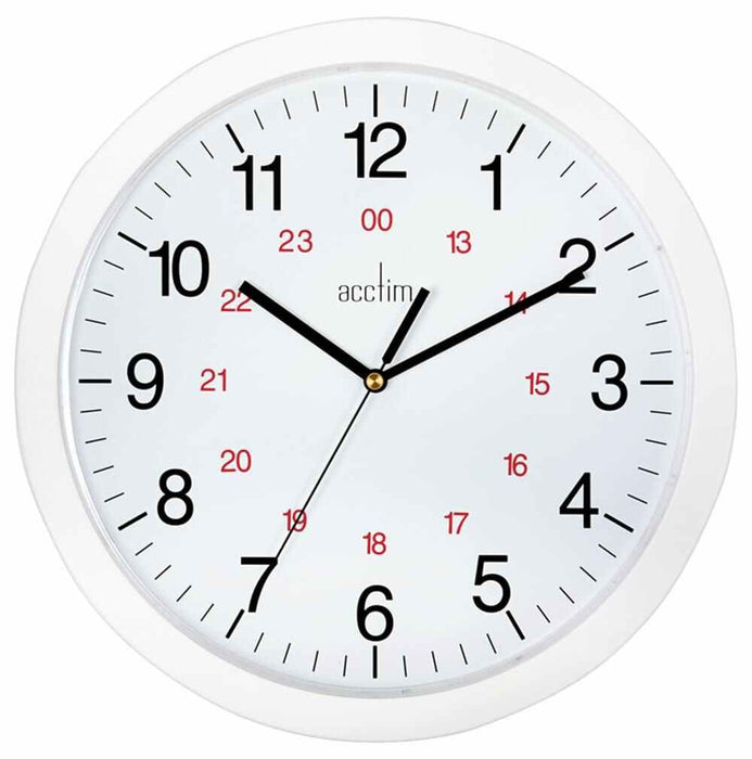 Metro 30cm Quartz Movement Analogue Wall Clock, White