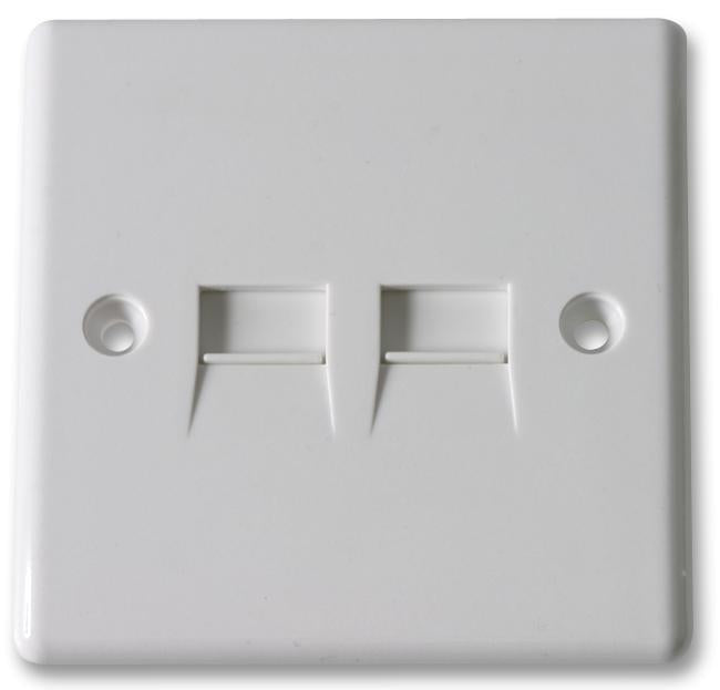 2 Gang Telephone Slave Socket, White