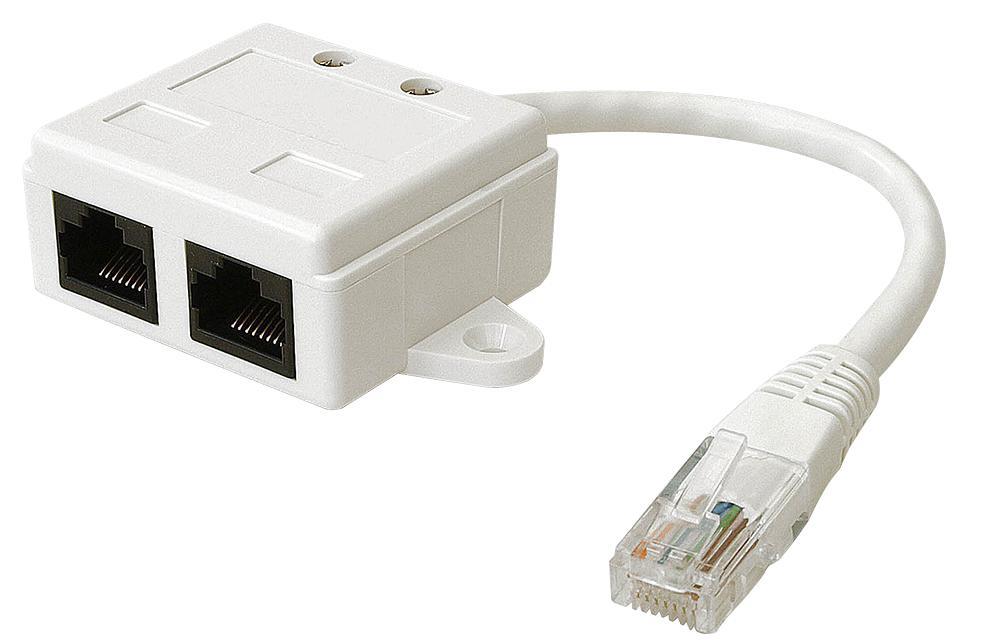 Cat5e Ethernet Cable Economiser RJ45 Male to 2x RJ45 Female