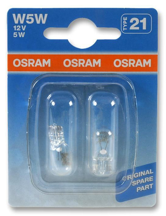 OSRAM - 12V 5W W5W W2x9.5d Car Side / Tail Light Bulb (Twin Pack)