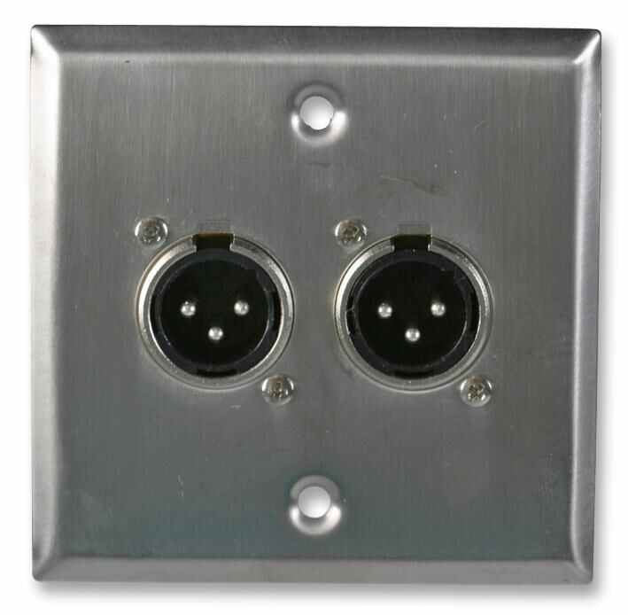 AV Wall Plate with 2 x 3 Pin Male XLR