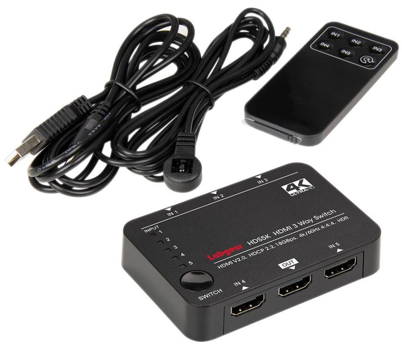 5 Way 4K HDMI Switch with IR