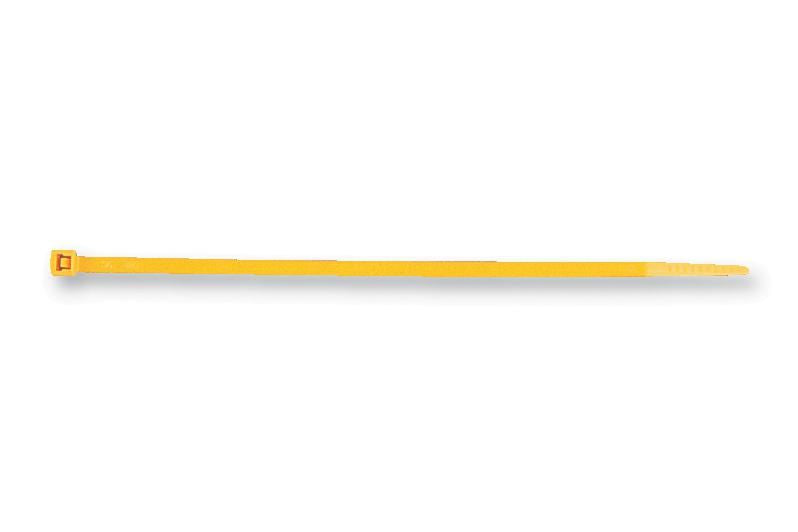 Standard T Nylon Cable Ties Yellow 4.8mm x 200mm 100 Pack