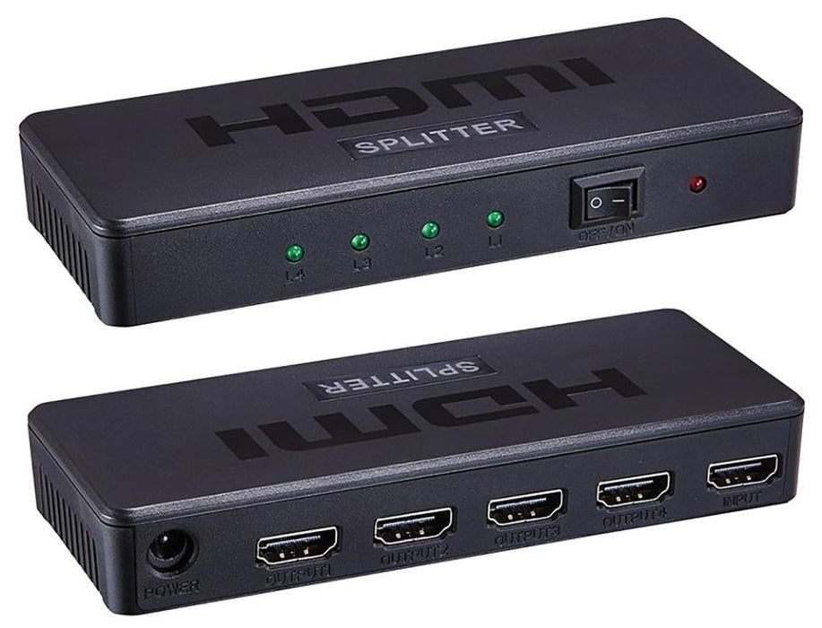 4 Way 4K UHD HDMI Splitter, HDCP 1.4