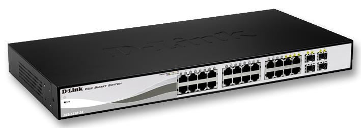 24-Port Gigabit Smart Managed Switch with 4 SFP Ports - Fanless