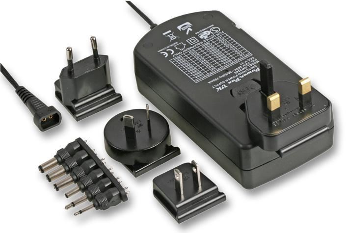 5V - 24V, 30W, International Plug In Power Supply with 6 Tips