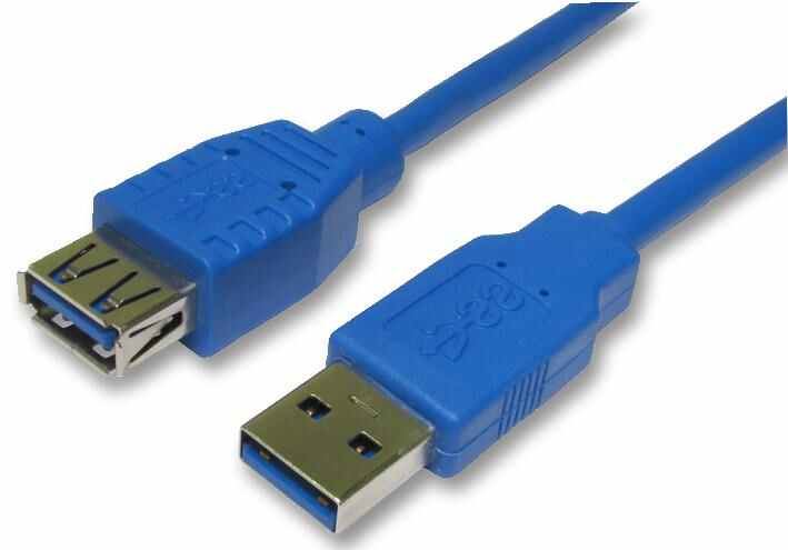 USB 3.0 A Male to A Female Lead Blue