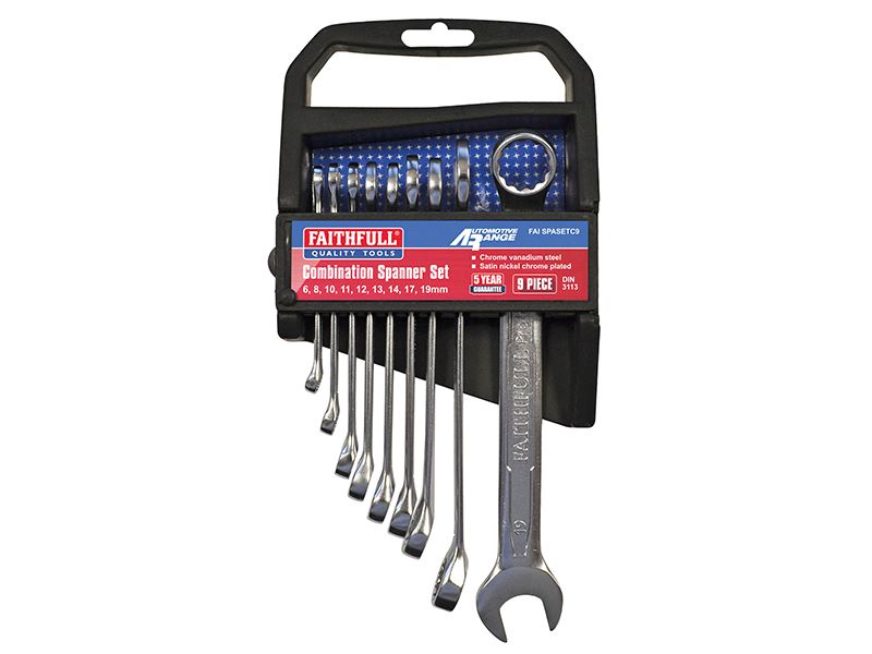 Combination Spanner Set, Chrome Vanadium