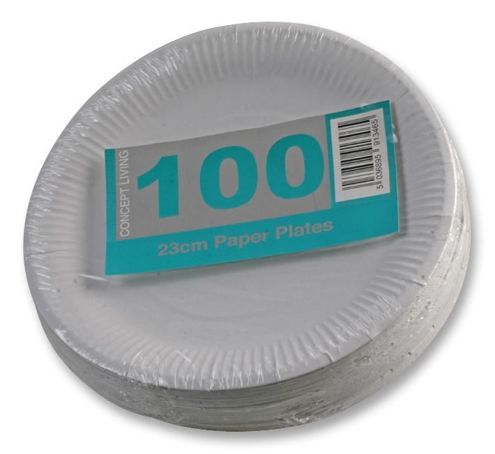 9" Disposable Paper Plates - Pack of 100