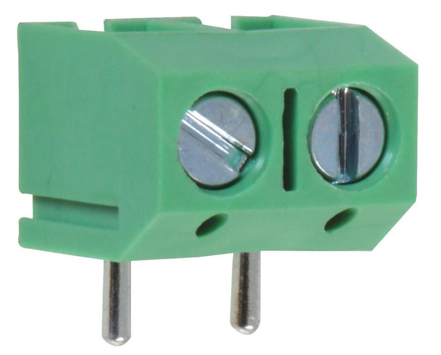 5mm Low Profile 90° Terminal Block, 2-Pole, 16A