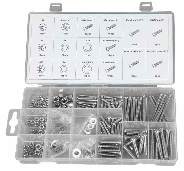 DURATOOL - Stainless Bolt & Nut Pack, 224 Piece