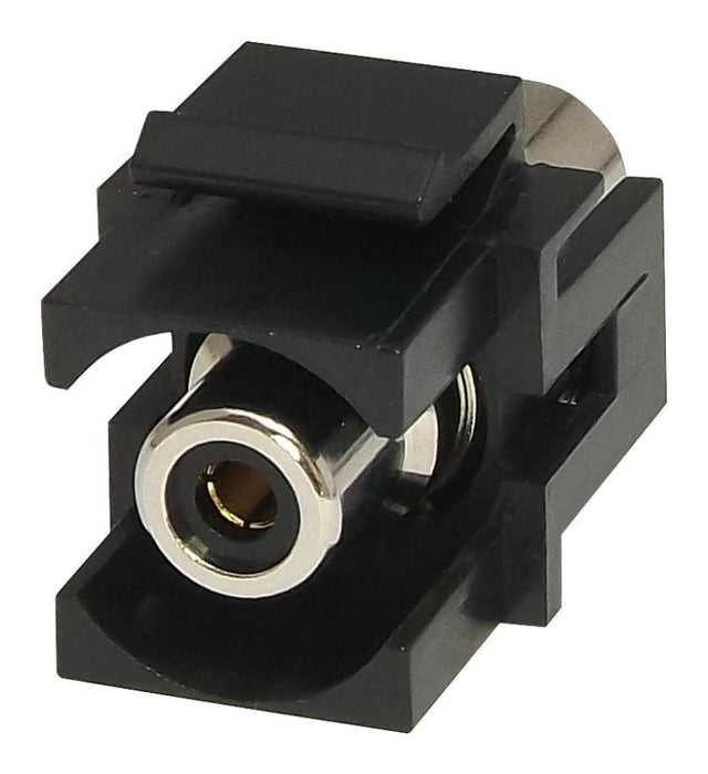 Black RCA Keystone Connector, Black Insert