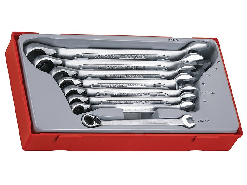 TT6508R Metric Ratchet Combination Spanner Set, 8 Piece