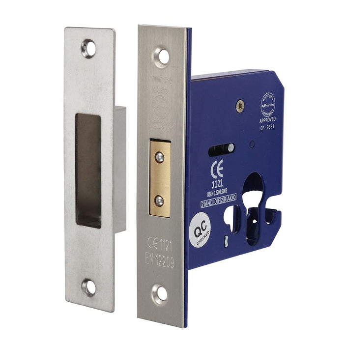 Euro Deadlock Satin Nickel