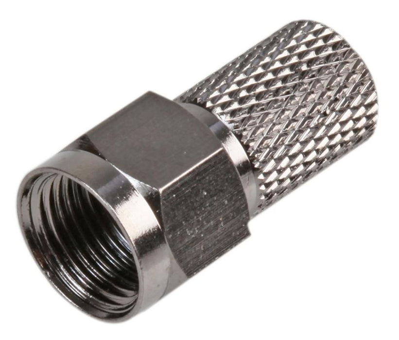 Twist On F Connector, 75 Ohm, Black Nickel Plated, Pack of 100