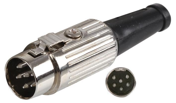 6 Pin Nickel Locking DIN Plug