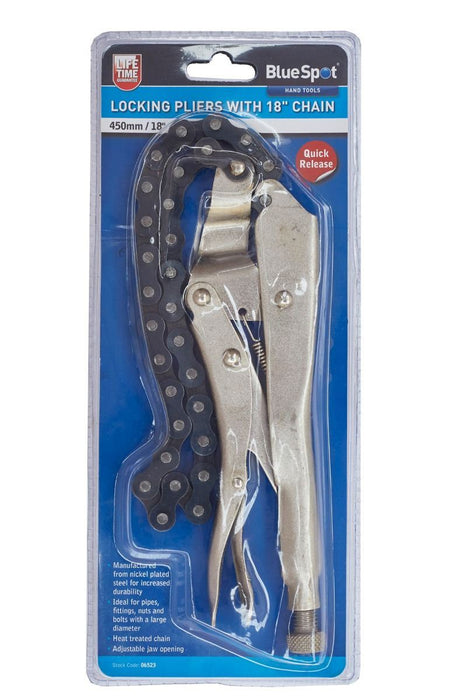 Locking Pliers With 18" Chain