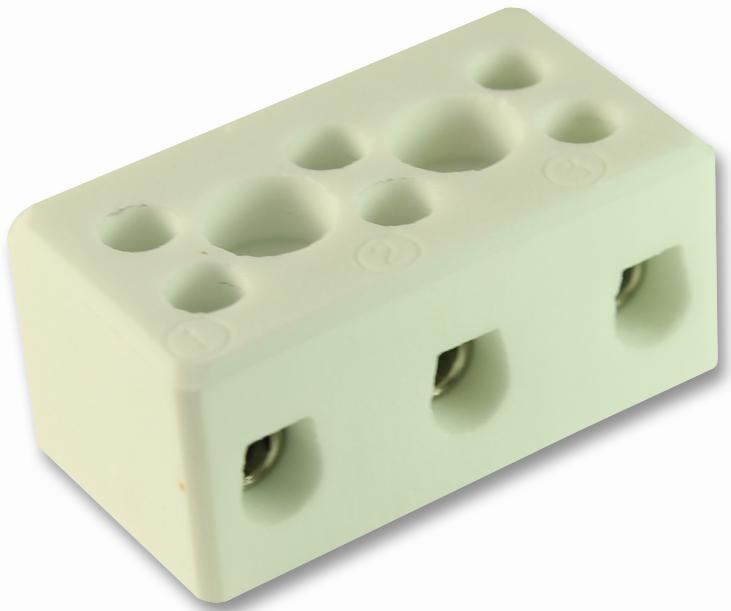 Ceramic Terminal Block, 3 Way, High Temperature