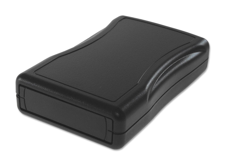 IP54 Black ABS Handheld Enclosure with AA Battery Compartment and Recessed Lid