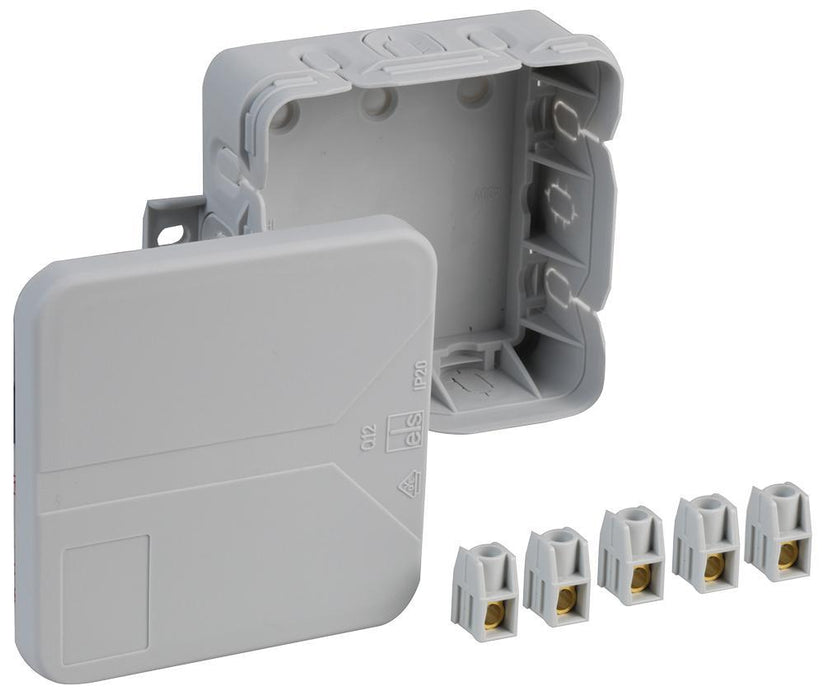 IP20 Grey Junction Box (85x85x37mm)