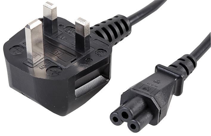 PRO ELEC - 2.5A C5 to UK Plug Mains Lead 1.5m
