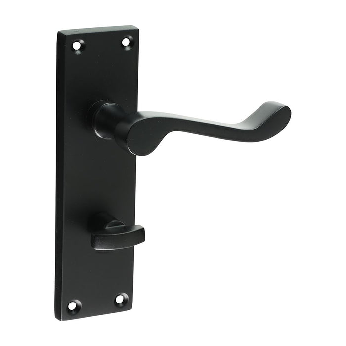 Victorian Scroll Bathroom Handles - Matt Black (Size 152 x 42 - 2 Pieces)