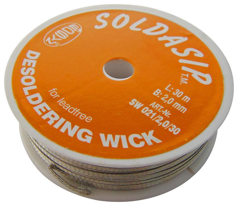 SOLDASIP Lead-Free Desoldering Braid - 2mm x 30m