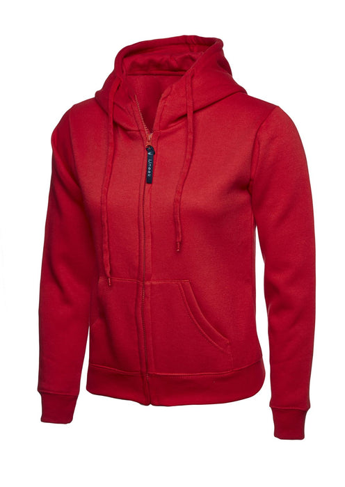 Women's/Ladies Ladies Classic Full Zip Hooded Sweatshirt/Jumper - 50% Polyester 50% Cotton