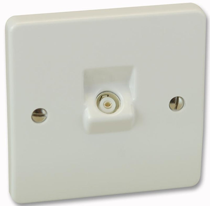 Logic Plus 1 Gang TV/FM Coaxial Socket, White