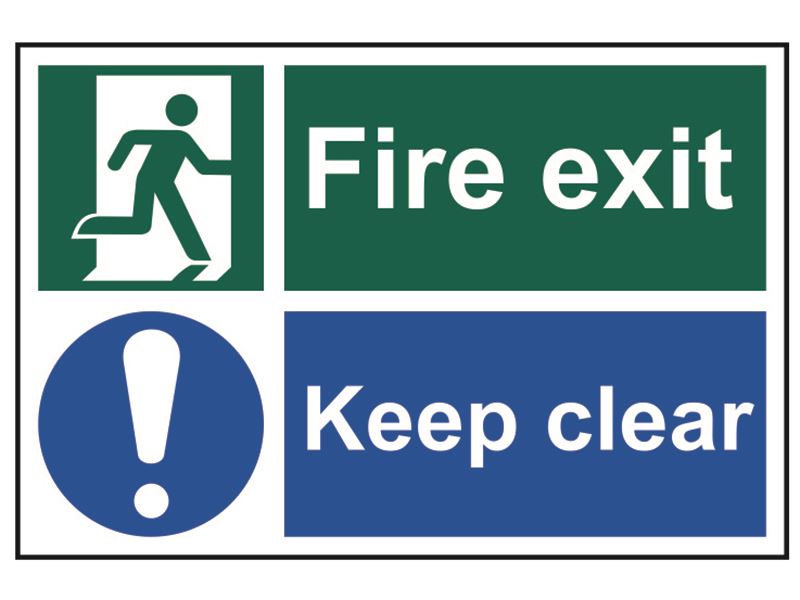 Fire Exit Keep Clear - PVC Sign 300 x 200mm