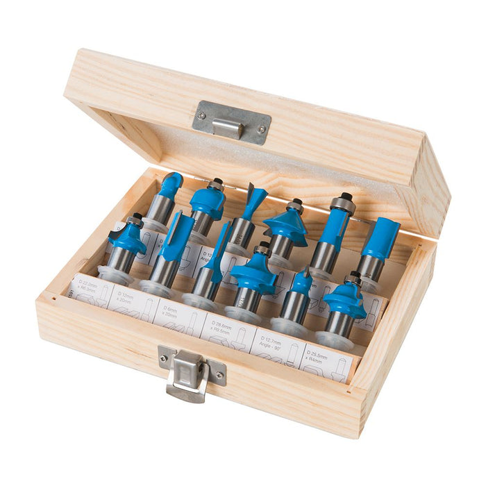 12mm TCT Router Bit Set 12pce - 12mm