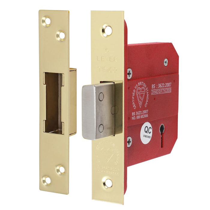 5 Lever BS Deadlock Electro Brass