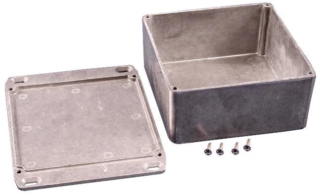 IP54 Die Cast Aluminium Instrument Enclosure with Flanged Lid - 120x120x55mm