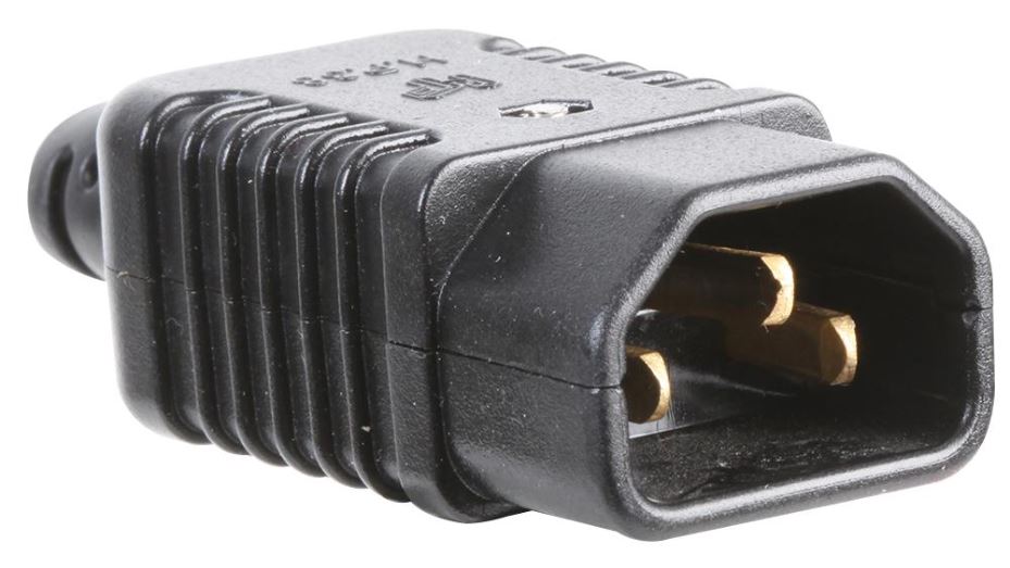 Rewireable IEC C14 Mains Plug, Black