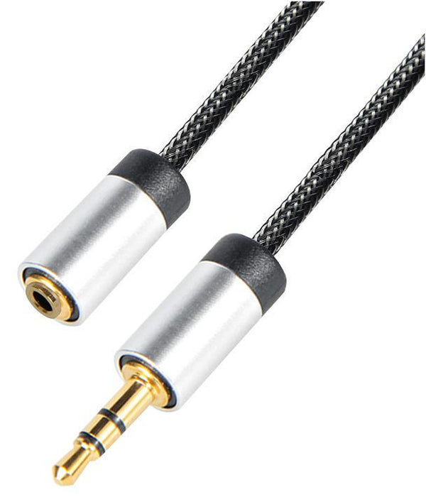 3.5mm Stereo Jack Alloy Braided Extension Lead