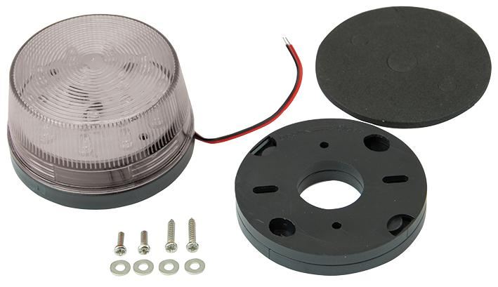Low Profile LED Beacon 12V DC Twin Mount Transparent