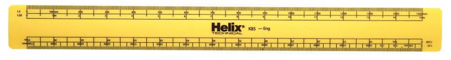 Engineers Scale Ruler - 1:1, 1:2, 1:5, 1:10, 1:20, 1:25, 1:50 and 1:250