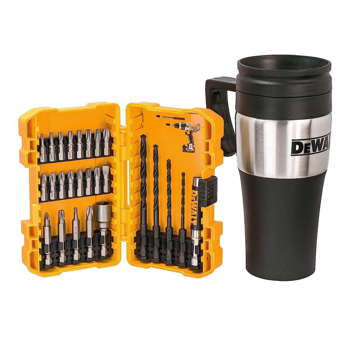 Mixed Drill/Screwdriver Bit Set 26 Piece + Thermal Travel Mug