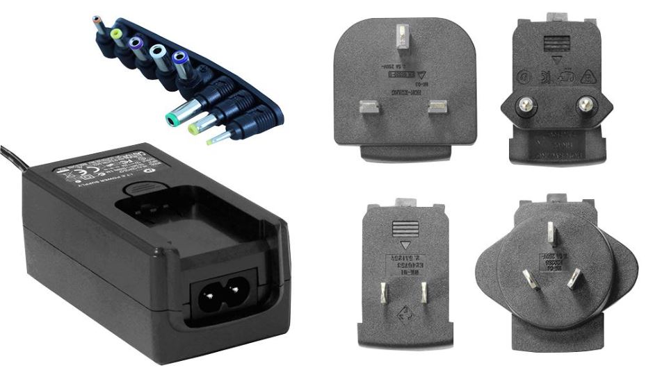 24V, 1.25A, 30W, International Plug In Power Supply (Level VI), Universal with 8x Tips